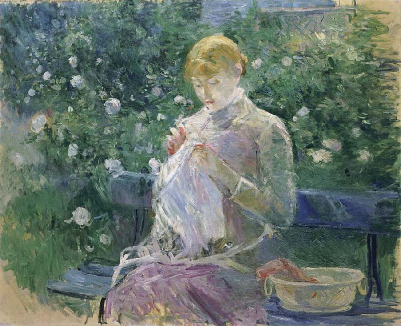 Berthe Morisot Pasie Sewing in the Garden at Bougival Sweden oil painting art